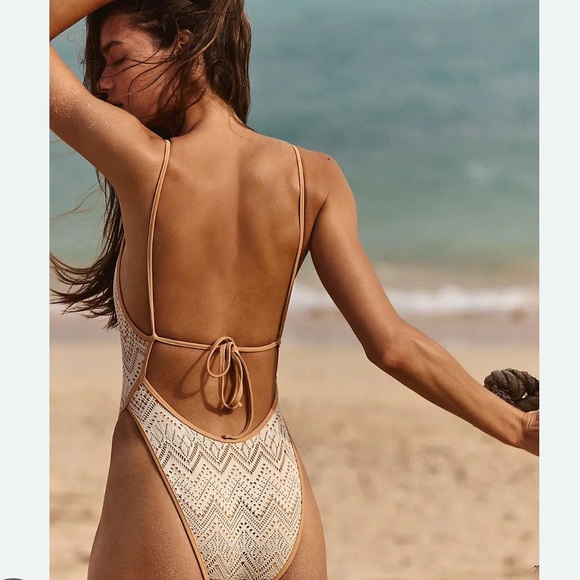 FREE PEOPLE crochet one piece swim - Picture 2 of 6
